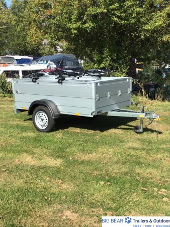 Anssems GT 750 251 HT Trailer, with spare, rack & 4 x Thule ProRide Cycle Carriers