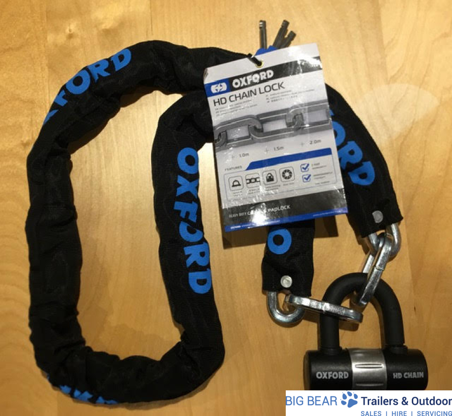 SAS Oxford 1500 x 10mm Heavy Duty Security Chain & Padlock 1.5m Long ...
